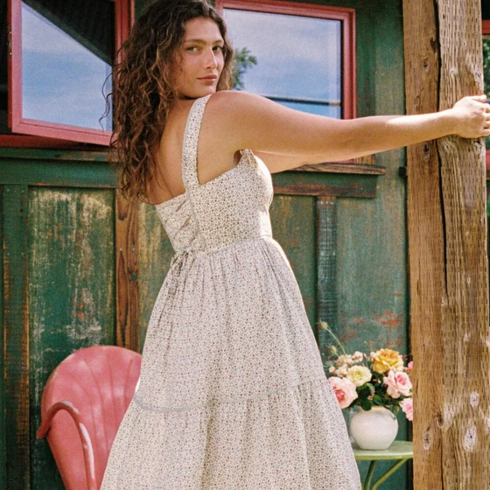 Christy Dawn Adele Dress Creme Strawberry - Picture 2 of 9